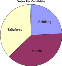 Pie Chart of Votes by Candidate