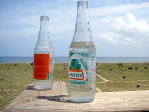 Jarritos bottles and dunes.
