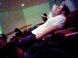 Kid sleeping in class.