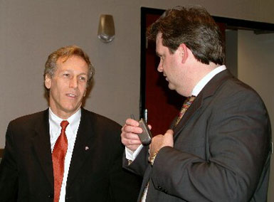 Rep. Virgil Goode and Mitchell Wade, talking